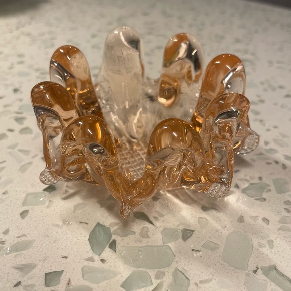 Other - SOLD Vintage Nesting Dish Italian Art Murano Glass Pink Stackable Ashtray Flower